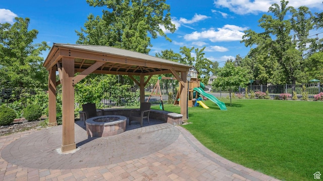 3175 N 140 W, Provo, UT 84604 - view of patio featuring a fire pit and a gazebo