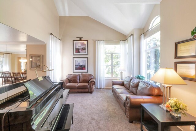 1028 E 140 N, Lindon, UT 84042 - carpeted living room with vaulted ceiling