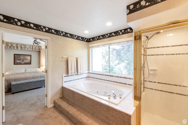 1028 E 140 N, Lindon, UT 84042 - ensuite bathroom with a tub with jets, a shower stall, and recessed lighting