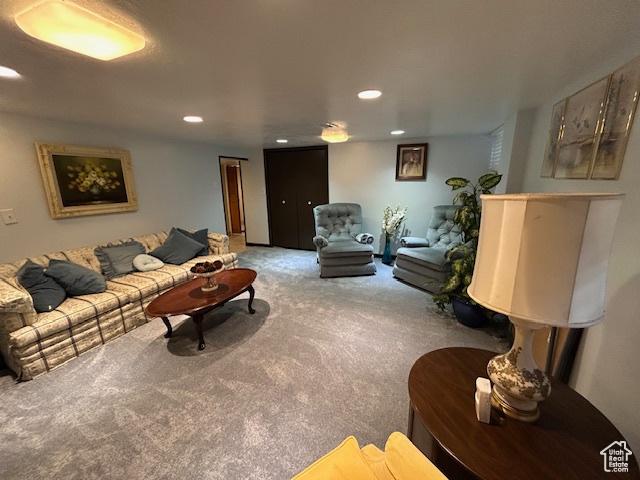 1567 E Westminster Ave, Salt Lake City, UT 84105 - living area featuring carpet and recessed lighting