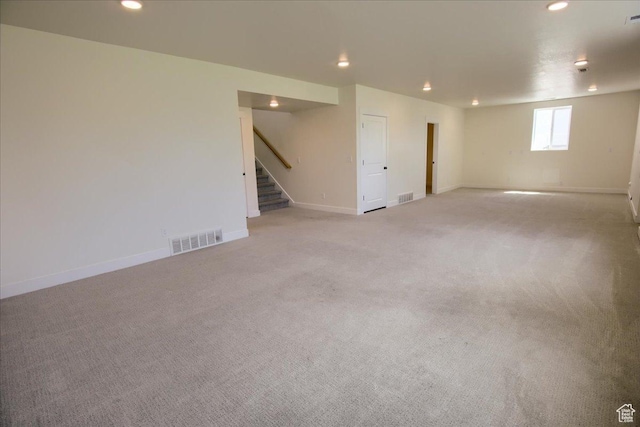 4181 W 1725 S, West Haven, UT 84401 - below grade area with stairway, light carpet, and recessed lighting