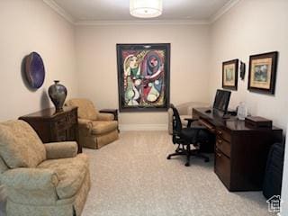 1706 E Murray Holladay Rd S Unit 204, Holladay, UT 84117 - carpeted office space featuring ornamental molding and baseboards