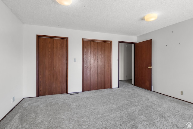 771 E 17th Ave, Salt Lake City, UT 84103 - unfurnished bedroom with multiple closets, carpet floors, and a textured ceiling