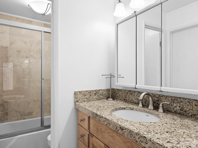 5423 S Tonalea Dr, Murray, UT 84107 - full bath featuring vanity and combined bath / shower with glass door