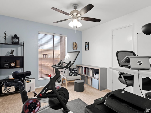 5423 S Tonalea Dr, Murray, UT 84107 - workout room featuring a ceiling fan and carpet