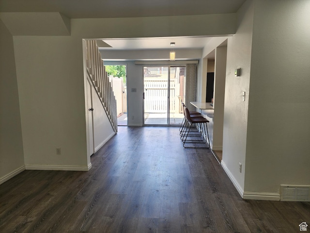 5423 S Tonalea Dr, Murray, UT 84107 - foyer featuring dark wood finished floors and stairway