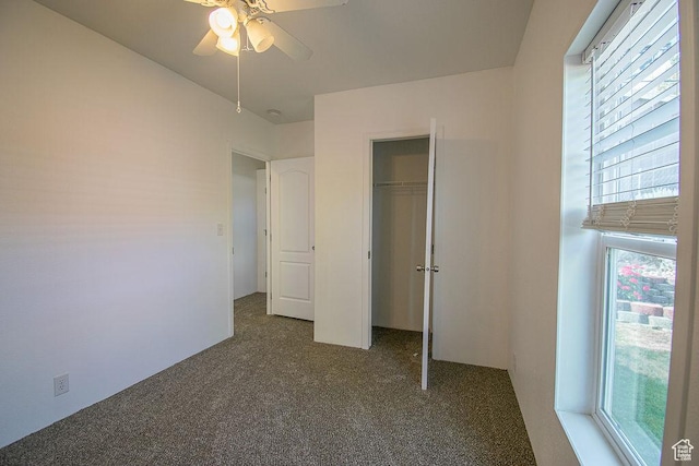 305 S Sheridan St, Stockton, UT 84071 - unfurnished bedroom featuring carpet, a closet, and a ceiling fan