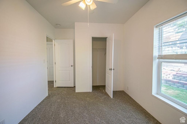 305 S Sheridan St, Stockton, UT 84071 - unfurnished bedroom with carpet, a closet, and ceiling fan