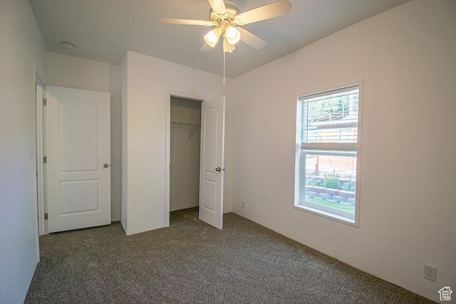 305 S Sheridan St, Stockton, UT 84071 - unfurnished bedroom featuring carpet floors, a closet, and ceiling fan