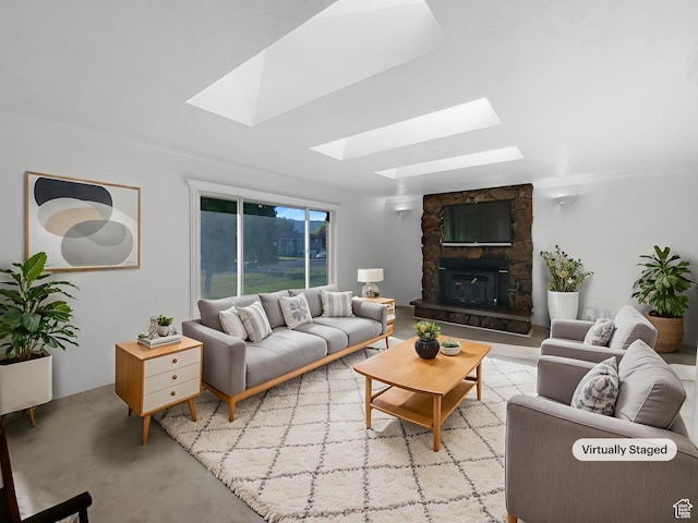 1175 N 1100 W, West Bountiful, UT 84087 - living room with a skylight and a fireplace
