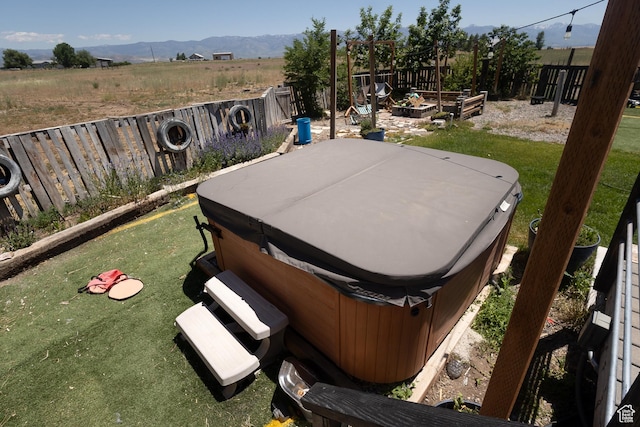 2673 S 2400 W, Weston, ID 83286 - view of yard featuring a mountain view and a hot tub
