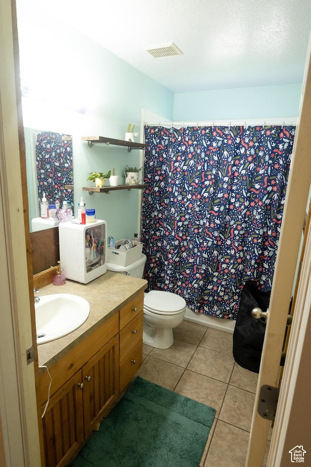 2673 S 2400 W, Weston, ID 83286 - full bath with vanity, tile patterned flooring, and a shower with curtain