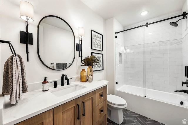 2225 Elk Meadows Cir, Woodland, UT 84036 - full bathroom featuring vanity, bath / shower combo with glass door, and tile patterned flooring