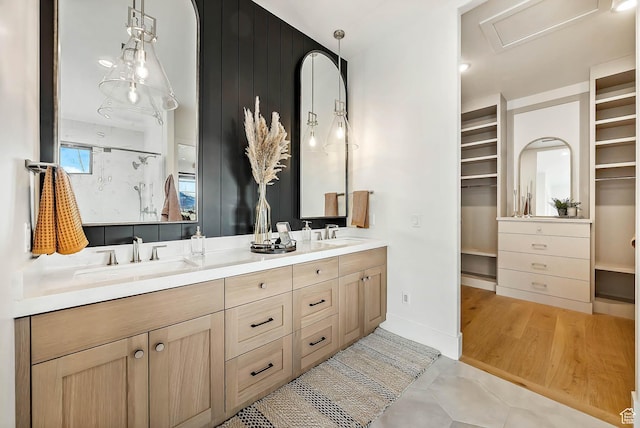 2225 Elk Meadows Cir, Woodland, UT 84036 - full bath featuring double vanity, a spacious closet, and a shower stall