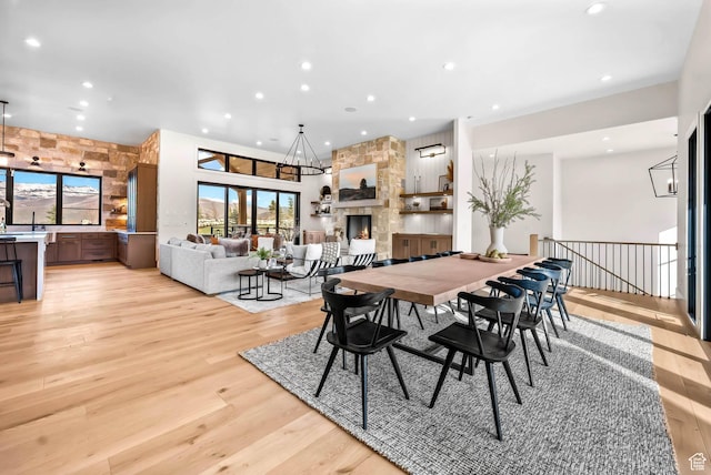 2225 Elk Meadows Cir, Woodland, UT 84036 - dining space with recessed lighting and light wood-style flooring