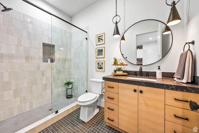 2225 Elk Meadows Cir, Woodland, UT 84036 - full bath with vanity, tiled shower, and tile patterned floors