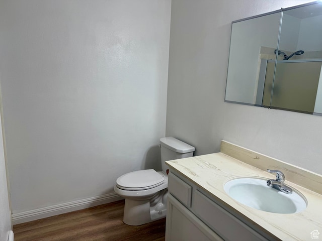 34 S El Dorado Pl, West Jordan, UT 84088 - full bath featuring a shower with door, vanity, and wood finished floors