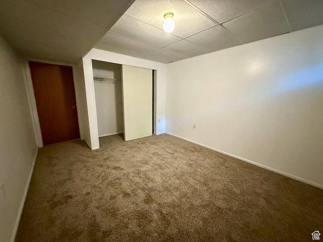 34 S El Dorado Pl, West Jordan, UT 84088 - unfurnished bedroom with a paneled ceiling, carpet, and a closet