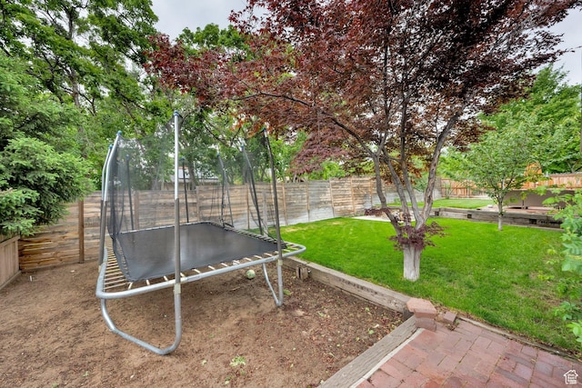 2345 E High Mountain Dr, Sandy, UT 84092 - fenced backyard with a trampoline