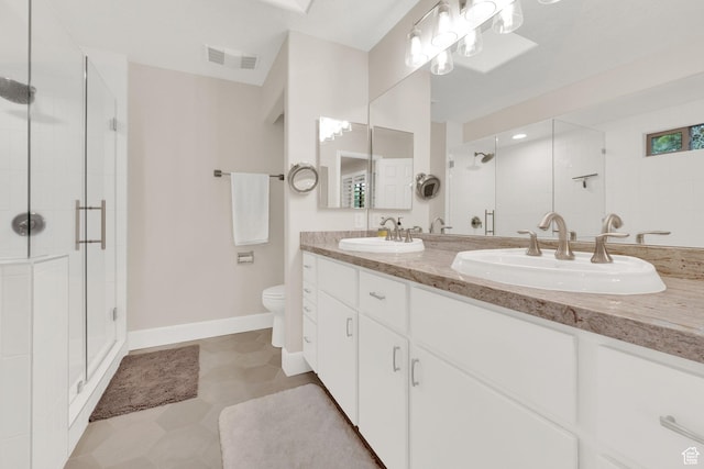 2345 E High Mountain Dr, Sandy, UT 84092 - bathroom with a stall shower and double vanity