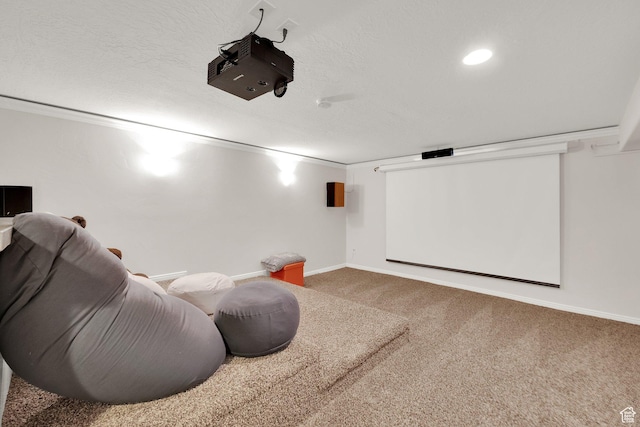 2345 E High Mountain Dr, Sandy, UT 84092 - cinema room featuring carpet flooring and a textured ceiling