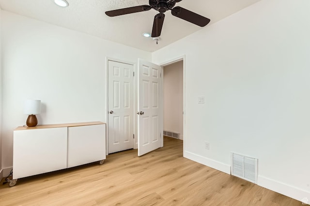 180 E Ross Dr, Clearfield, UT 84015 - unfurnished bedroom featuring light wood-type flooring, recessed lighting, and a ceiling fan