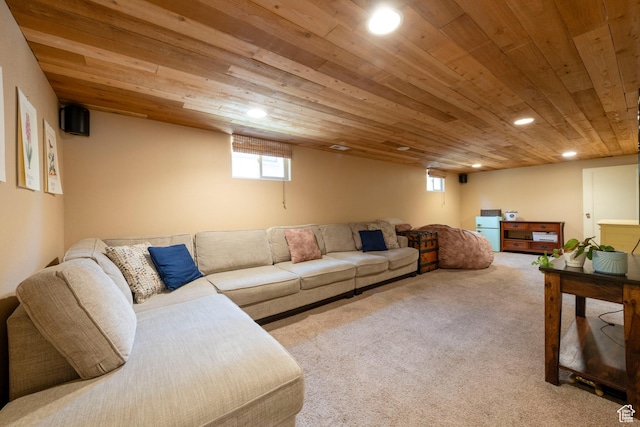 1021 E 800 S, Salt Lake City, UT 84102 - carpeted living room with wooden ceiling and recessed lighting