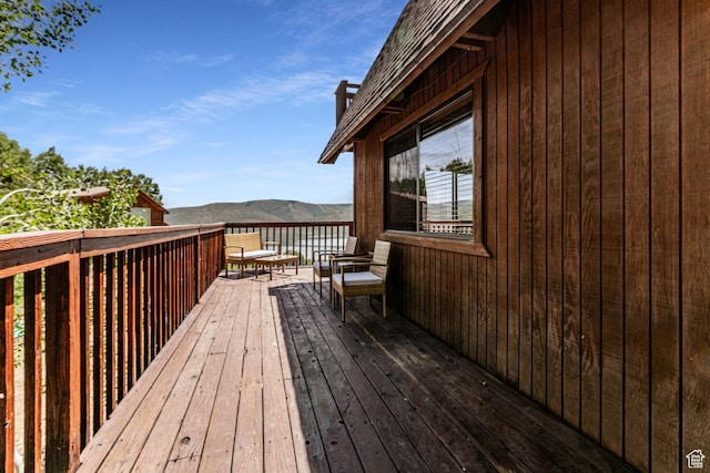 1922 N Corral Rd Unit 10, Scofield, UT 84526 - wooden terrace with a mountain view