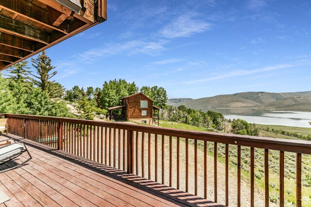 1922 N Corral Rd Unit 10, Scofield, UT 84526 - wooden terrace with a water and mountain view