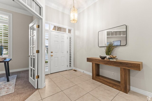 11863 S Cottage Side Way, Draper, UT 84020 - entryway featuring crown molding and light tile patterned floors