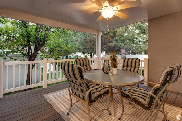 11863 S Cottage Side Way, Draper, UT 84020 - wooden terrace with outdoor dining area and ceiling fan