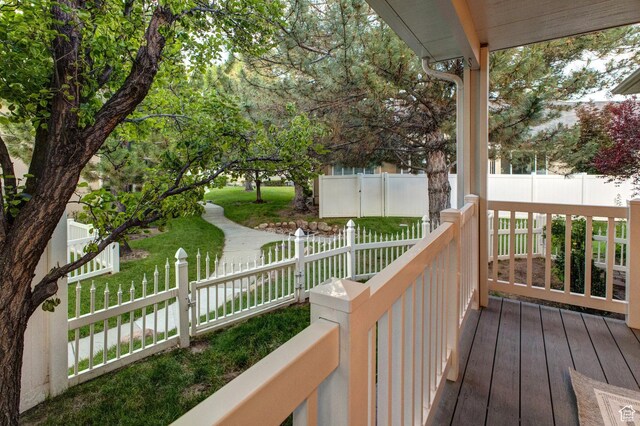 11863 S Cottage Side Way, Draper, UT 84020 - wooden deck with a fenced front yard