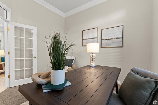 11863 S Cottage Side Way, Draper, UT 84020 - carpeted office space featuring ornamental molding
