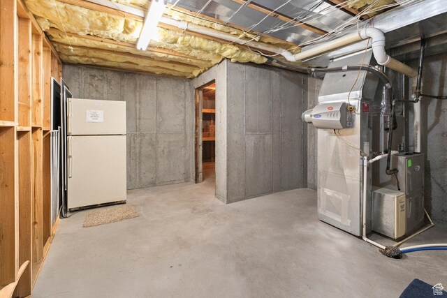 11863 S Cottage Side Way, Draper, UT 84020 - unfinished below grade area with freestanding refrigerator and heating unit