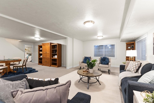 11863 S Cottage Side Way, Draper, UT 84020 - carpeted living room with baseboards and a textured ceiling
