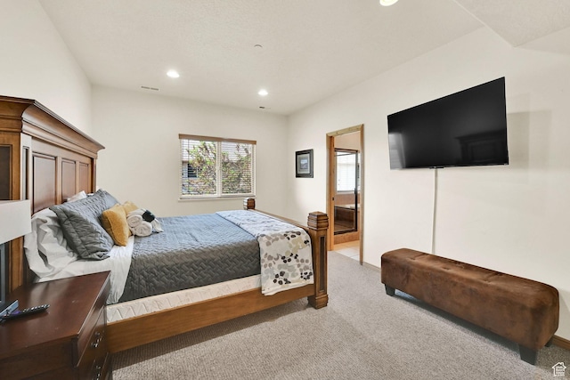 5176 E Fairview Loop Unit C505, Eden, UT 84310 - bedroom with recessed lighting, light colored carpet, and ensuite bathroom