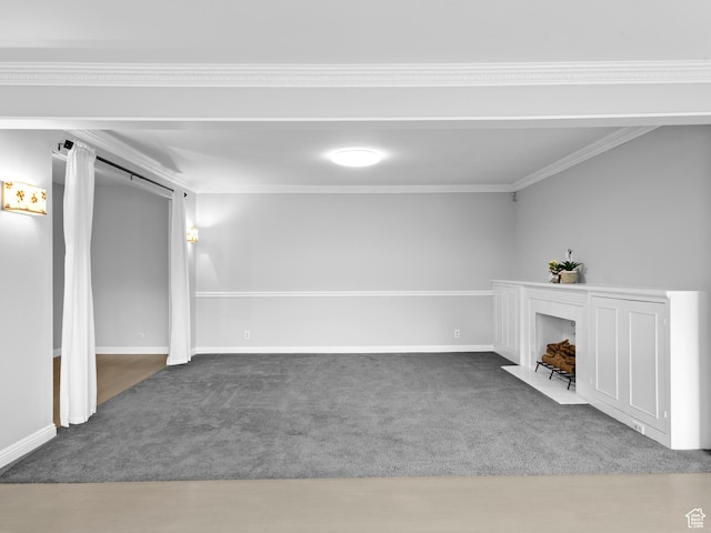 1150 E 2700 S Unit 50G, Salt Lake City, UT 84106 - unfurnished living room featuring carpet floors and ornamental molding