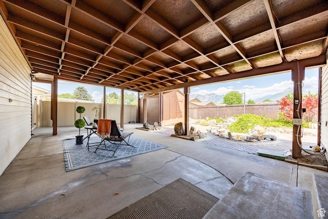 8097 S 535 E, Sandy, UT 84070 - fenced backyard featuring a storage unit and a patio