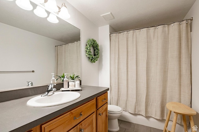 2402 W 525 S, Layton, UT 84041 - full bath featuring vanity, tile patterned flooring, and shower / bath combo with shower curtain