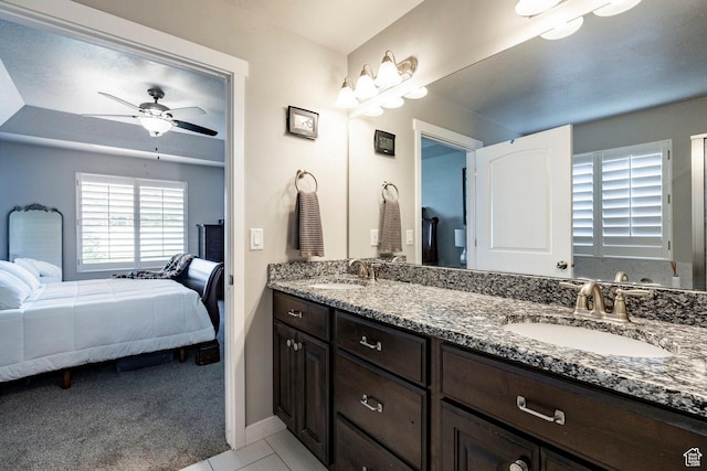2402 W 525 S, Layton, UT 84041 - ensuite bathroom with double vanity and a ceiling fan