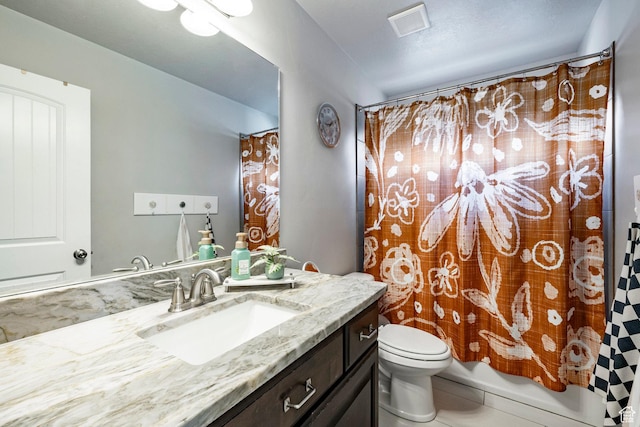 2402 W 525 S, Layton, UT 84041 - bathroom featuring vanity, shower / tub combo, and tile patterned flooring