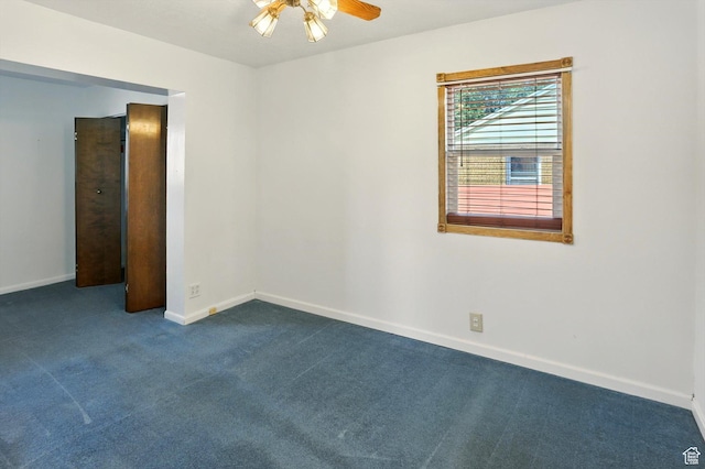 1743 N 250 W, Sunset, UT 84015 - spare room featuring ceiling fan and dark carpet