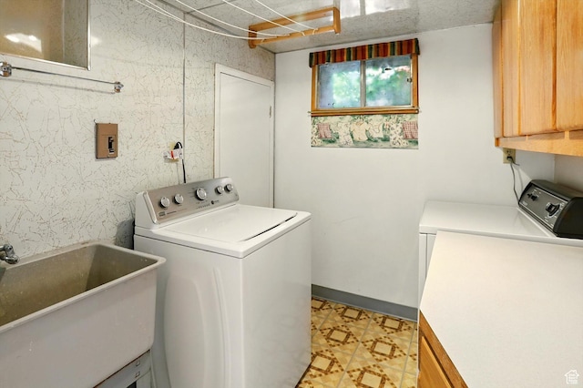 1743 N 250 W, Sunset, UT 84015 - washroom with cabinet space, washer and dryer, and light floors