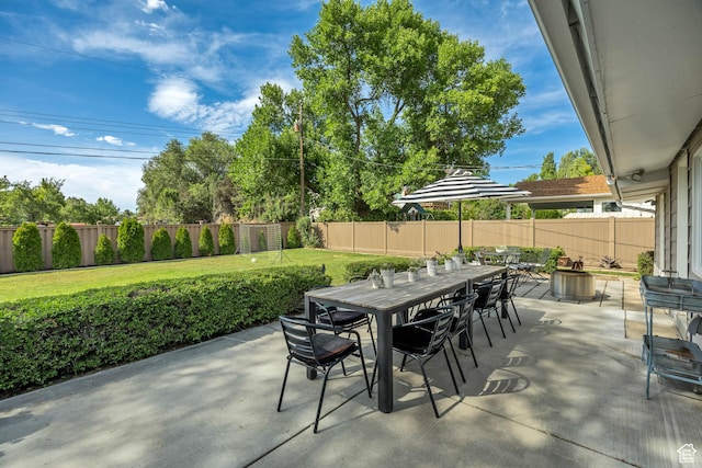 2241 E Melodie Ann Way, Holladay, UT 84124 - fenced backyard with outdoor dining space and a patio area