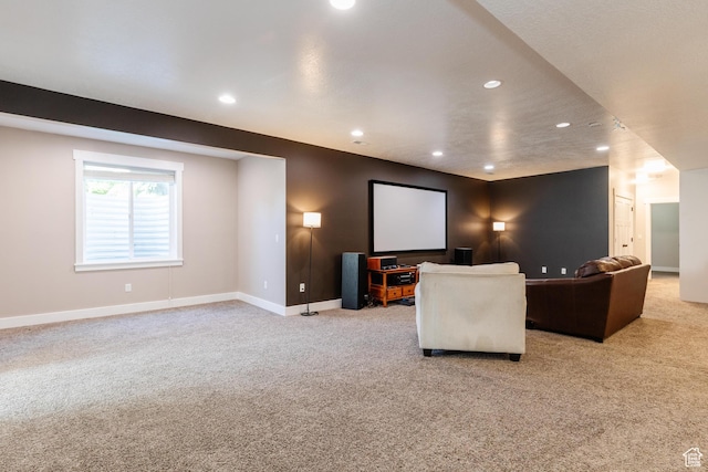 981 E Pebble Creek Rd, Smithfield, UT 84335 - home theater room featuring light carpet and recessed lighting