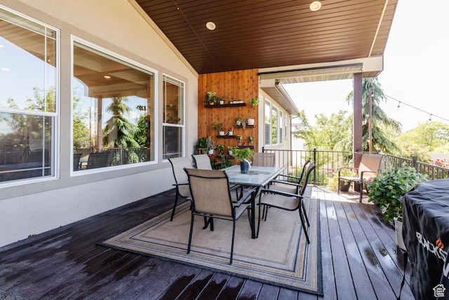 981 E Pebble Creek Rd, Smithfield, UT 84335 - wooden deck with outdoor dining area