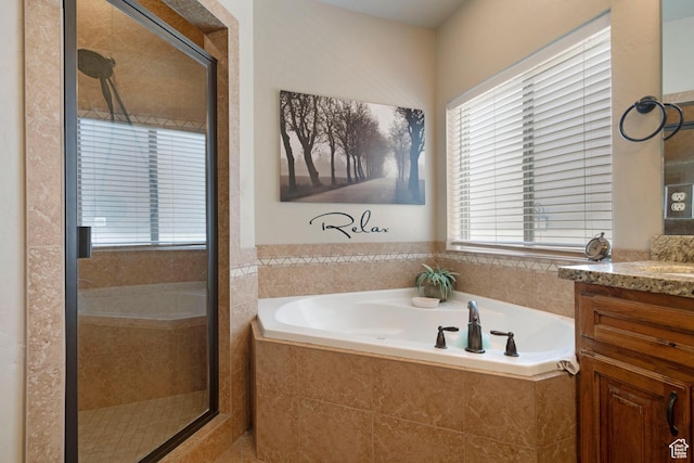 258 E Red Leaf Dr, Draper, UT 84020 - full bath with vanity, a bath, and a shower stall