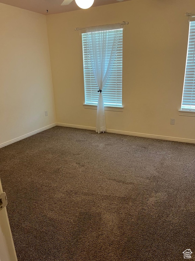 1268 W 320 N, Provo, UT 84601 - unfurnished room with dark colored carpet and a ceiling fan