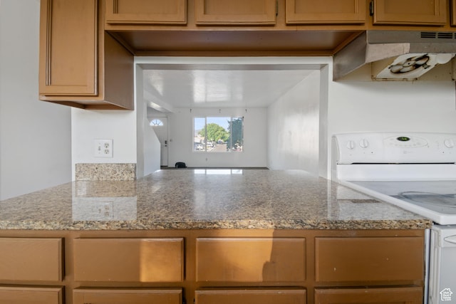 3638 Oldham Cir, West Valley City, UT 84120 - kitchen with electric stove and under cabinet range hood