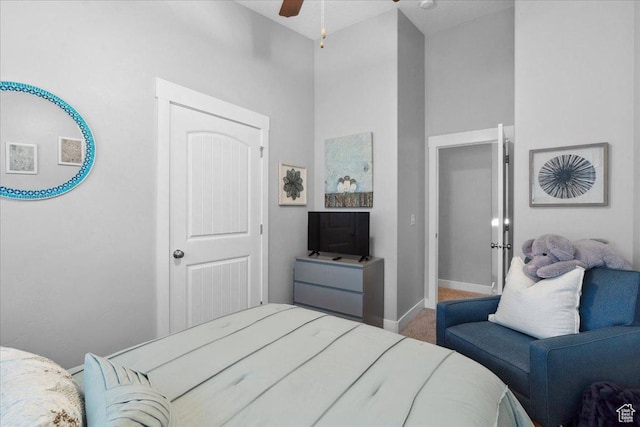 5538 N Turin Ln, Highland, UT 84003 - carpeted bedroom with baseboards and ceiling fan